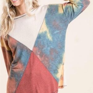 Colorful Tie Dye Long Sleeve Top